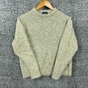 Vintage Woolrich Sweater Mens Medium Gray Wool Blend Fisherman Crewneck Knit M